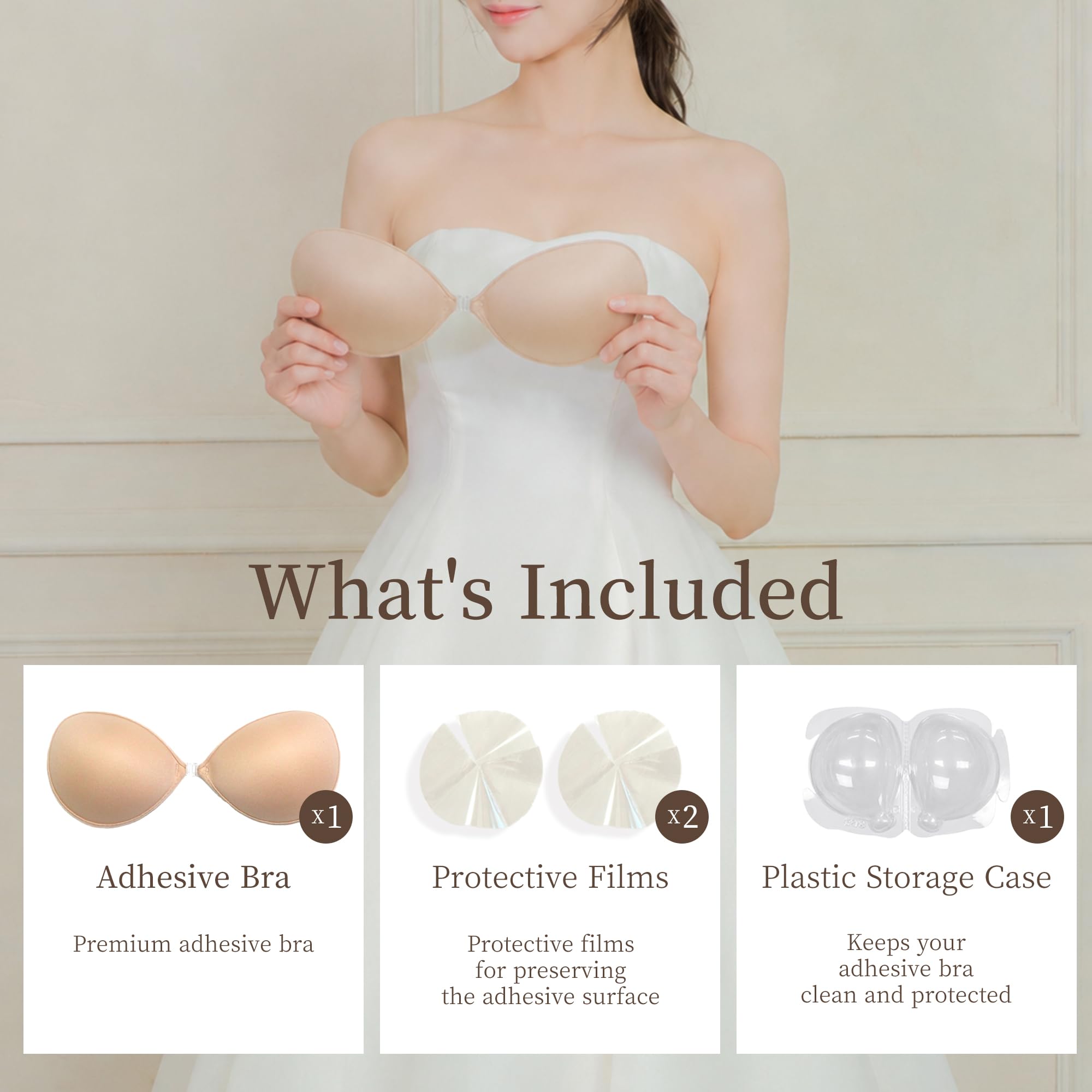 Ultra Sticky Adhesive Bra for Invisible Resuable Strapless Self Push up
