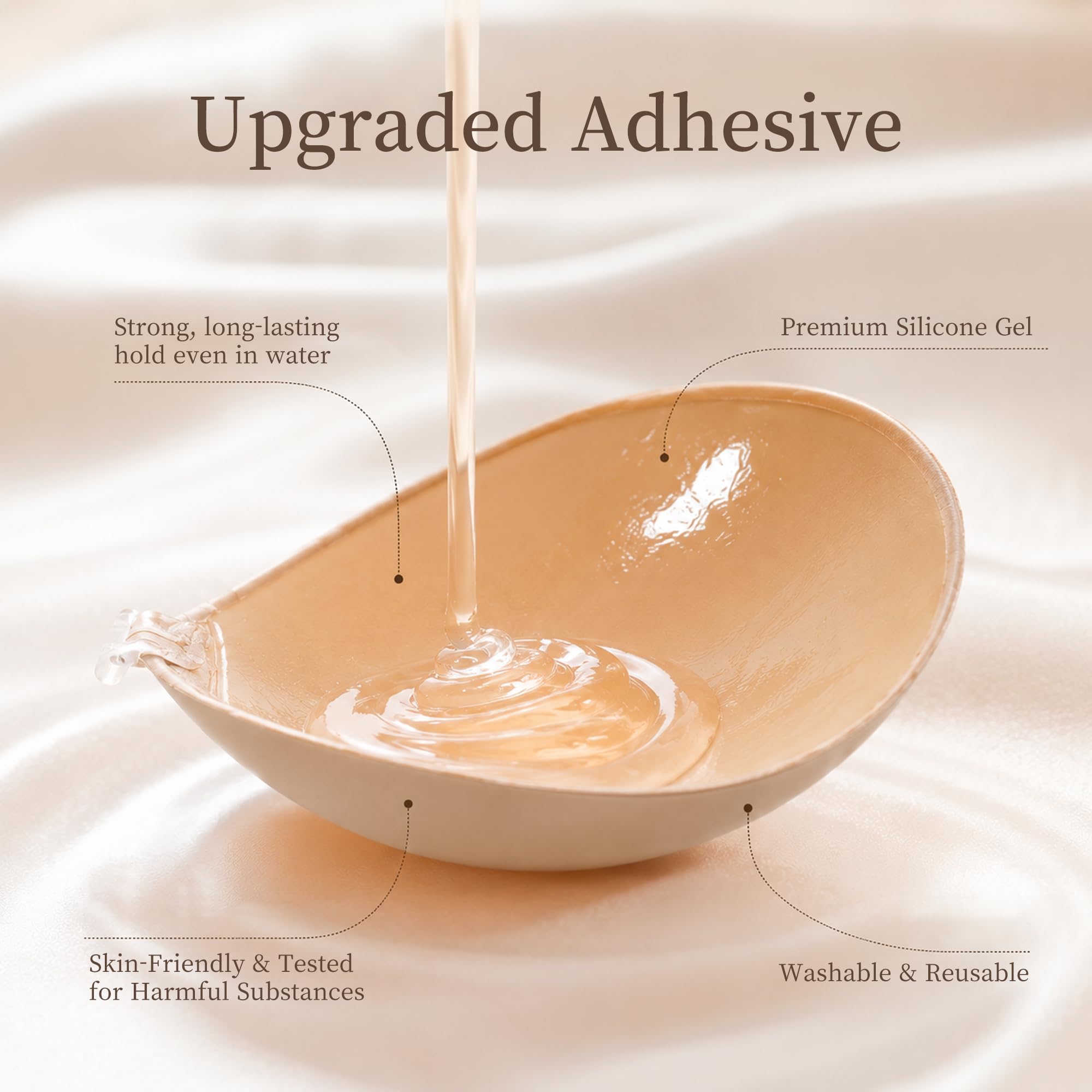 Ultra Sticky Adhesive Bra for Invisible Resuable Strapless Self Push up